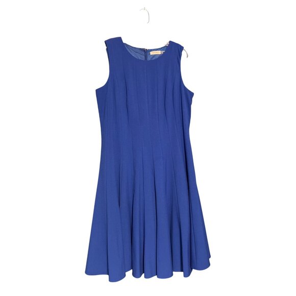 Calvin Klein Blue Sleeveless A-Line Dress 14W Polyester Blend - Picture 7 of 7
